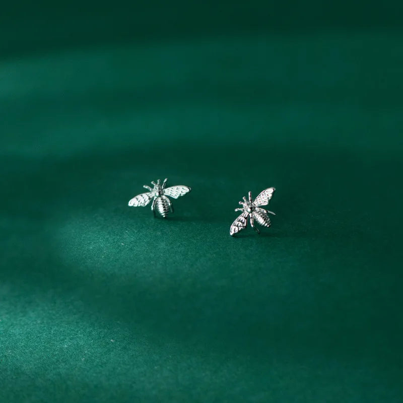 Punk Rock Geometric Insect Bee Piercing Stud Earrings