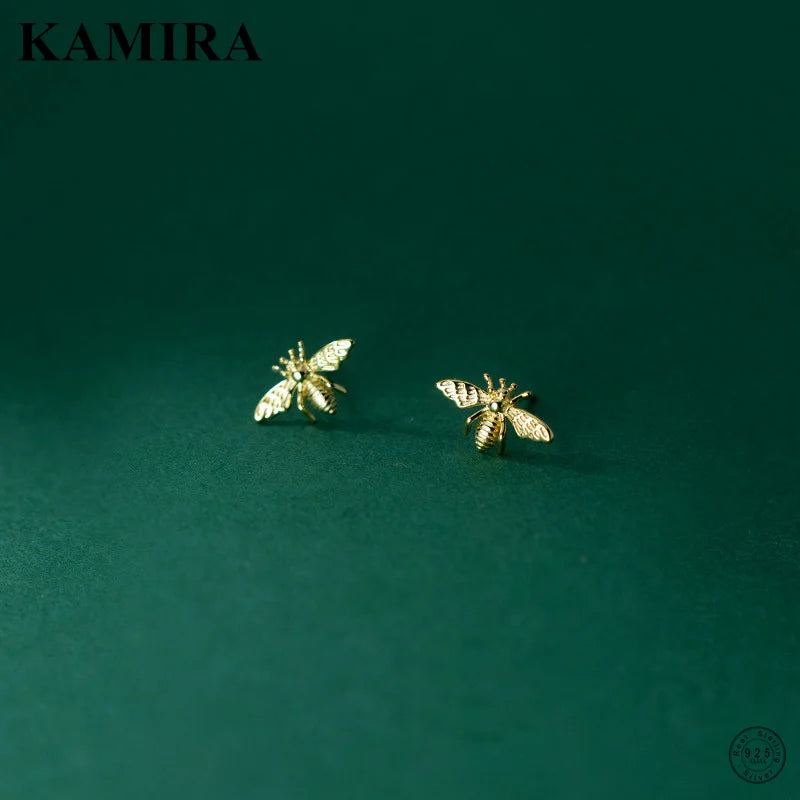 Punk Rock Geometric Insect Bee Piercing Stud Earrings