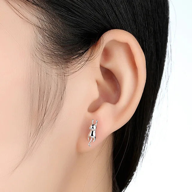 Cute Cat Jewelry Set Necklace And Earrings