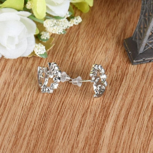 1 Pair Women Lady Earrings Elegant Crystal