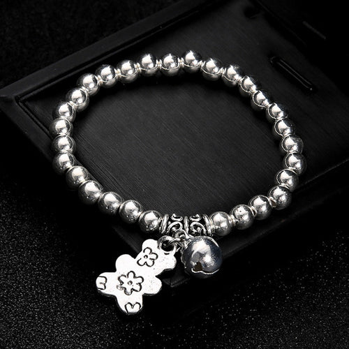 Double Chain Bell And Bear Anklet Bracelets