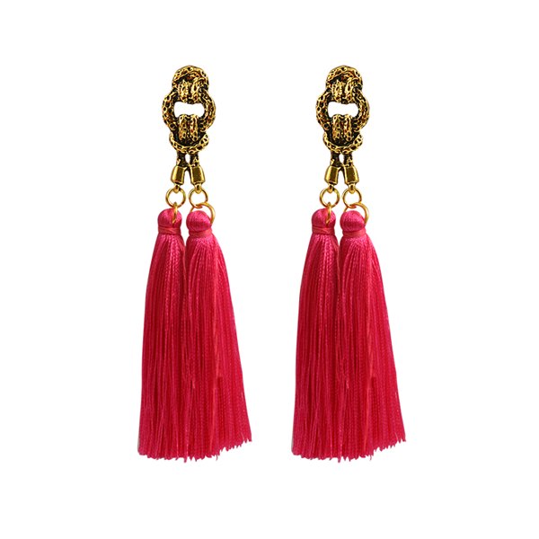 Red Vintage Tassel Earrings