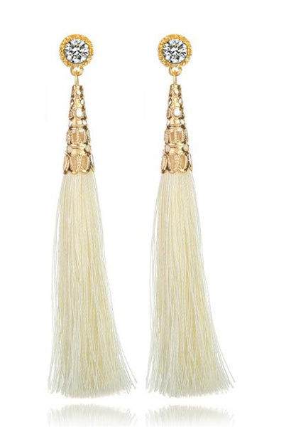 Rose Gold Long Tassel Earrings